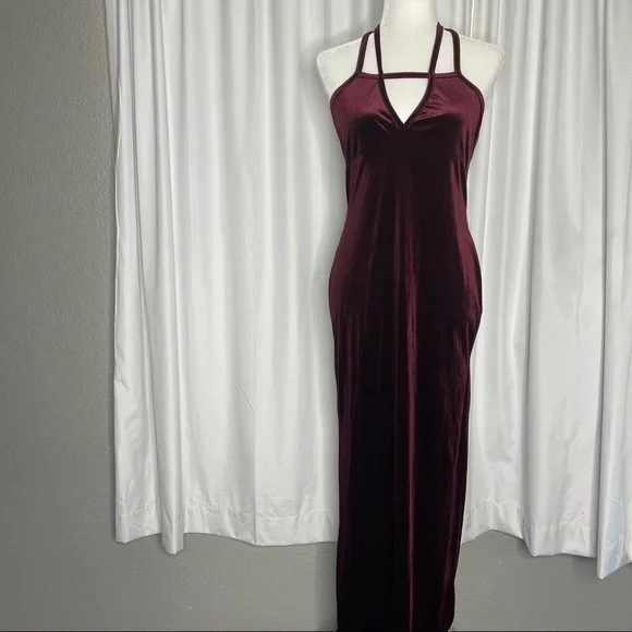 princess polly baby blue dress Azazie Cora Maxi Dress Bridesmaid Dark Red Burgundy Sweetheart Neckline Sz  A6